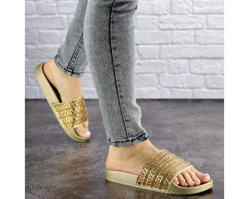 Шлепки женские с камнями Fashion Bruno 1032 37 размер 23,5 см Золотистый Шлепки женские с камнями Fashion Bruno 1032 37 размер 23,5 см Золотистый
