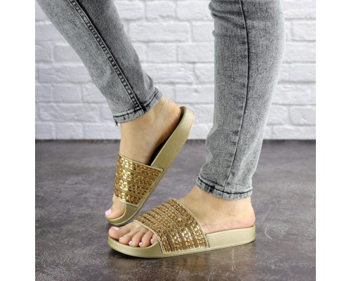 Шлепки женские с камнями Fashion Bruno 1032 37 размер 23,5 см Золотистый Шлепки женские с камнями Fashion Bruno 1032 37 размер 23,5 см Золотистый