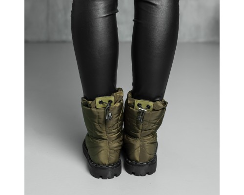 Ботинки дутики женские Fashion Molly 3878 37 размер 24 см Оливковый Ботинки дутики женские Fashion Molly 3878 37 размер 24 см Оливковый