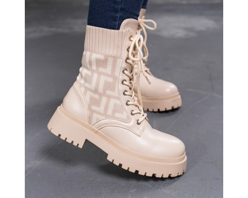 Ботинки женские Fashion Horseshoe 3367 39 размер 25 см Бежевый Ботинки женские Fashion Horseshoe 3367 39 размер 25 см Бежевый
