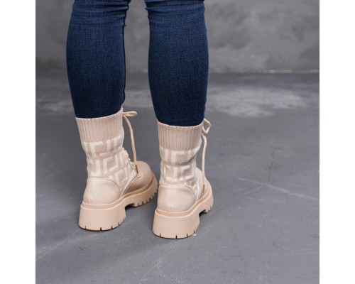 Ботинки женские Fashion Horseshoe 3367 39 размер 25 см Бежевый Ботинки женские Fashion Horseshoe 3367 39 размер 25 см Бежевый