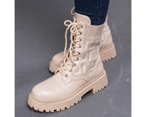 Ботинки женские Fashion Horseshoe 3367 39 размер 25 см Бежевый Ботинки женские Fashion Horseshoe 3367 39 размер 25 см Бежевый