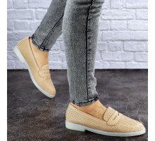 Мокасины женские Fashion Diana 1875 37 размер 24 см Бежевый