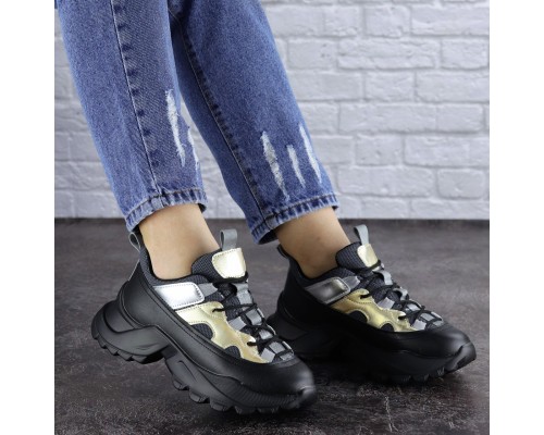 Женские сникеры Fashion Button 1745 38 размер 24 см Черный Женские сникеры Fashion Button 1745 38 размер 24 см Черный