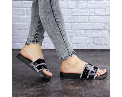 Женские шлепки Fashion Brutus 1744 36 размер 22,5 см Черный Женские шлепки Fashion Brutus 1744 36 размер 22,5 см Черный
