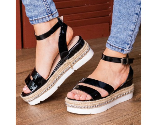 Женские стильные сандалии на танкетке Fashion Pepita 1043 36 размер 23 см Черный Женские стильные сандалии на танкетке Fashion Pepita 1043 36 размер 23 см Черный